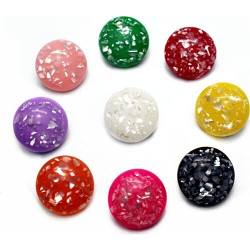 Hot selling 10pcs/lot Colorful Broken Shell Stone Snap Button pretty Glass Snap Buttons Fit 18mm DIY Snap Bracelet Jewelry