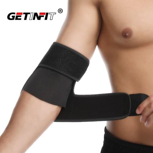 Getinfit Adjustable Elbow Support Pad Elasticity Sport Elbow Guard Basketball Exercise Gym Safety Injury Pain Relief Elbow Brace