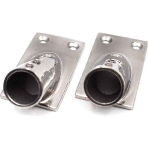 2PCS Hand Rail Fitting 30 Degree 7/8" Rectangular Base Stainless Steel For Boat