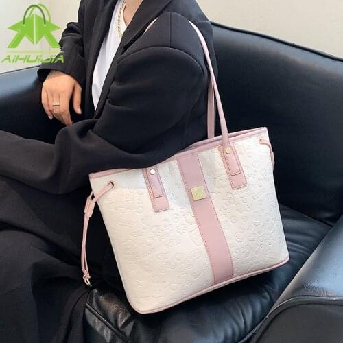 Luxury High Capacity Female Tote Bag Fashion Embossing Shoulder Bags The New High Quality PU Leather Women Casual Travel Handbag