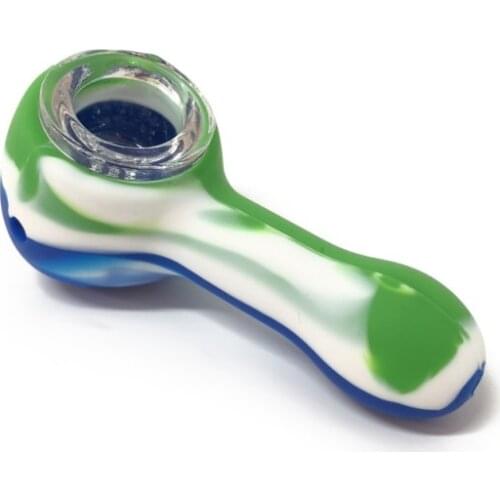 Grinder Smoking Pipes Silicone Travel Tobacco Pipes Spoon Cigarette Tubes Herb Plastic Grinder Assorted Random Color Smoke