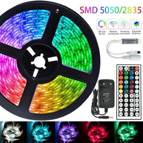 LED Strip Light Infrared Remote Controll RGB 5050 2835 Waterproof 12V Ribbon Lamp bedroom Decoration For Festival 1M 2M 3M 4M 5M