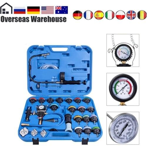 28Pcs Universal Radiator Pressure Tester Set Vacuum Type Cooling System Test Water Tank Leak Detection Detector Tool