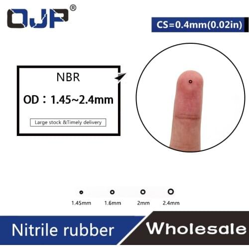 30PCS/lot Rubber Black NBR CS 0.4mm thickness OD1.45/1.6/2/2.4mm watch ORing Gasket waterproof Nitrile rubber o ring