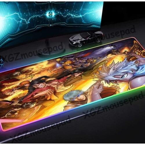 XGZ Large RGB Gaming Mouse Pad Black Lock Edge Anime Character Collection HD Computer Keyboard Desk Mat Speed Rubber Non-slip