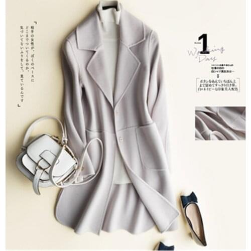 Long Jacket Lady Hiver Women Winter Coat Female 100% Wool Abrigo Mujer Invierno 2019 New Korean Elegant Cashmere