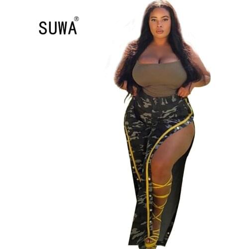 Plus Size Casual Pleated Bandage Jogger Women Fashion High Waist Side High Split Flare Pant Sexy Sportswear Club Party Sweatpant
