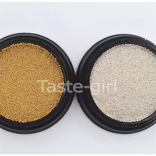 1Box Steel Beads Nail Studs Gold Silver Metal 0.4mm Size 3D Nails Art Decorations DIY Manicure accessoires tools