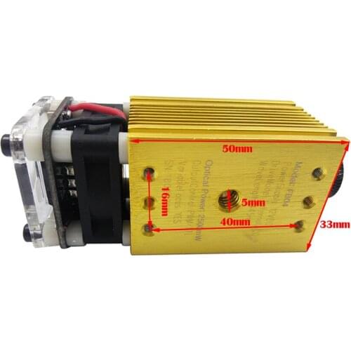 445nm-2500mw Gold Module Laser DI Messa A Fuoco Blue Laser Incisione Laser Testa, 2.5W Tubo Del Laser Diode 2p Port