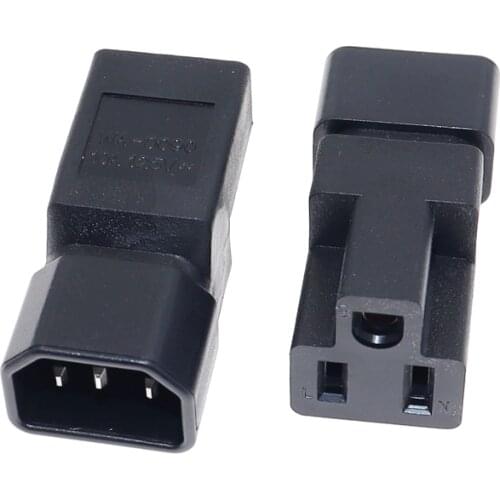 IEC320 C14 To US 5-15R Connector Converter Male To Female Socket Chassis Conversion Plug C14-Nema 5-15R AC Power Adapter