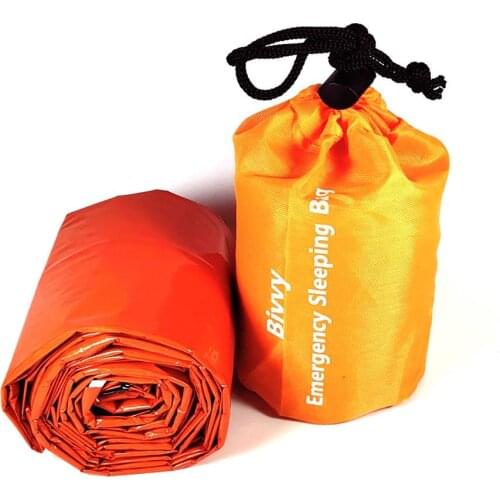 Emergency Sleeping Bag Ultralight Survival Bivy Sack Thermal Camping Sleep Bag For Outdoor Hiking Activities Safety Equipment