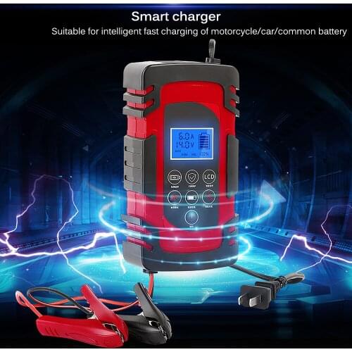 For Car Motorcycle SUV Automatic Smart Battery Charger Car Battery Charger 12V/8A 24V/4A LCD Display Pulse Repair Charger Pack