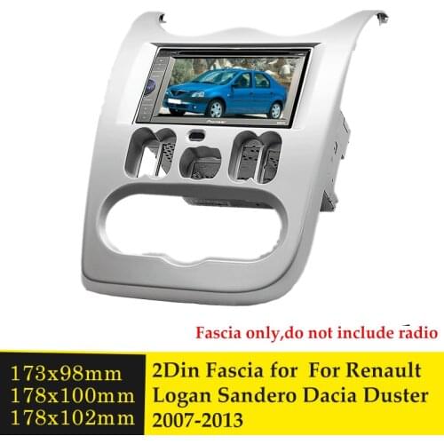 Double Din Car Radio Fascia for RENAULT Logan Sandero DACIA Duster DVD Facia Frame Panel Dash Mount Kit Adapter Trim Bezel Facia