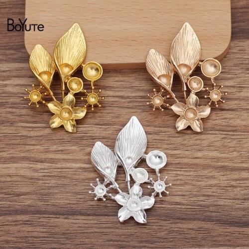 BoYuTe (10 Pieces/Lot) 38*51MM Metal Alloy Flower Base Materials Factory Supply Handmade DIY Jewelry Accessories