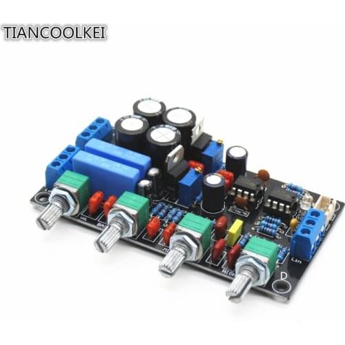 YJHIFI 2p5532 Home DIY power amplifier signal Preamplifier board NE5532 sound Tuning board bass/middle/high tone