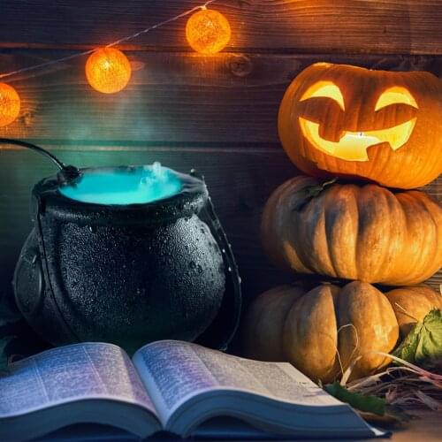 Halloween Smoke Machine Fog Mist Maker Color Changing Cauldron shape smoke machine fogger Party decoration Prop Atomization lamp