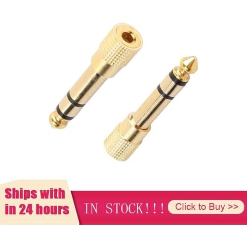 Jack 6.35mm Male Plug to 3.5mm Female Mic Connector Headphone Amplifier Audio Adapter Microphone AUX 6.3 3.5 mm Converter Hot