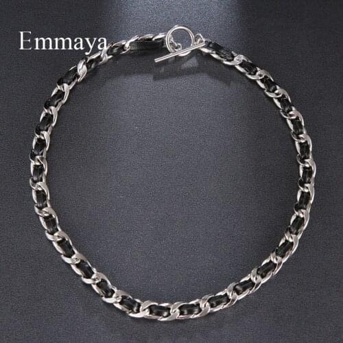 Emmaya Classic Style White Color Neckalce With Black Rope Fascinating Design For Women&Girls Light Luxury Jewelry Fashion Party