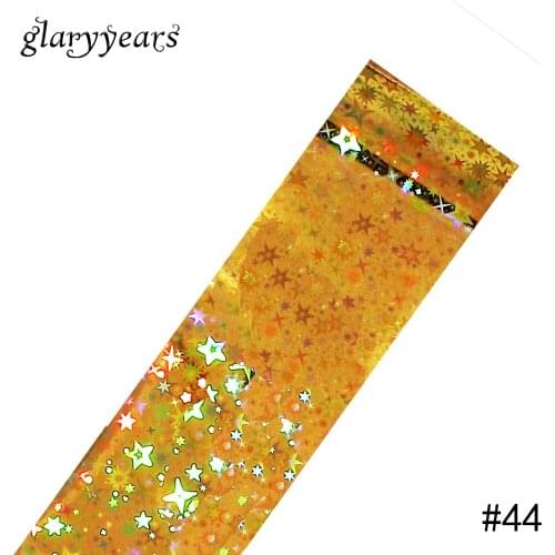 2019 1 Sheet Nail Art Foil Sticker Shining Gold Star Starry Sky Decoration DIY Women Nail Holographic Foil Decal 4cm * 120cm #44
