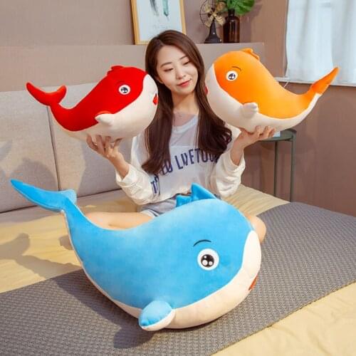 Hot New Huggable Colorful Whale Plush Toys Stuffed Sea Animal Doll Soft Shark Pillow Cushion Kids Baby Toy Lovely Birthday Gift