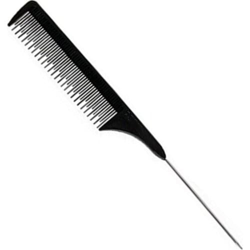 1Pc Metal Pin Tail Combs Hairdressers Barbers Hair Tooth Comb Black Tail Comb Rat For Styling Hairdressing