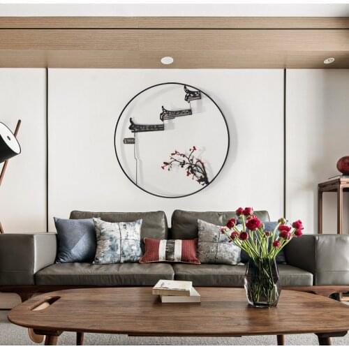 Chinese 3D Wrought Iron Wall Hanging Decoration Home Livingroom Wall Mural Accessories Hotel Stairway Aisle Wall Sticker Crafts