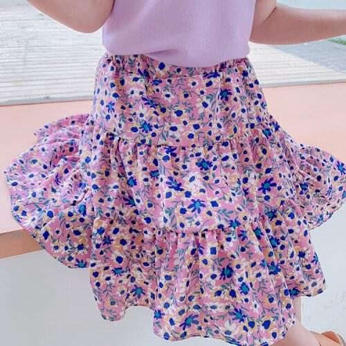 Korean Baby Girl Tutu Skirts 2020 Summer New Kids Girls Cute Floral Print Skirts Baby Girl Clothes Toddler Girls Lovely Skirt