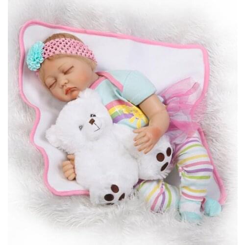 Bebe Reborn dolls 22 inches Reborn Baby sleeping silicone Vinyl doll toys gift handmade newborn alive bonecas