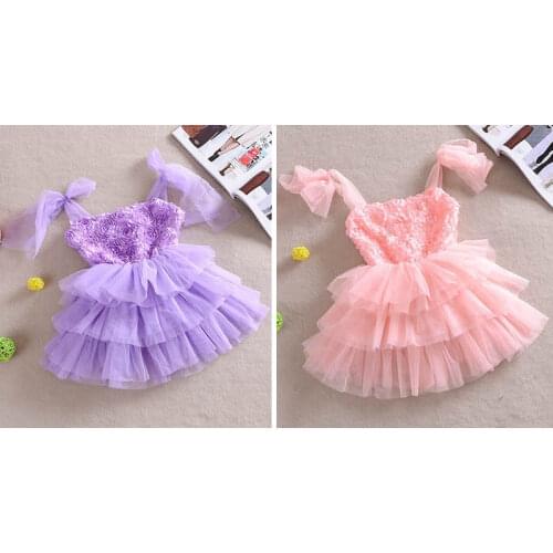 Fashion 2020 Baby Girl Floral Princess Sleeveless Bow Summer Party Dress Girls Toddler Flower Dresses Clothes infantil Vestidos