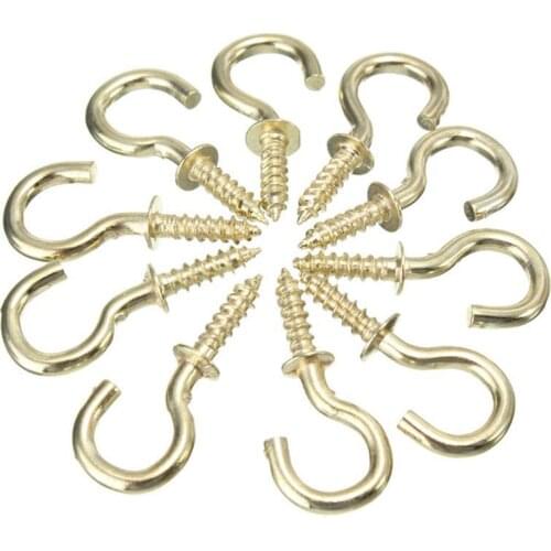 New 20pcs Heavy Duty Copper Plated Metal Screw-In Ceiling Hooks Cup Hooks Hanger