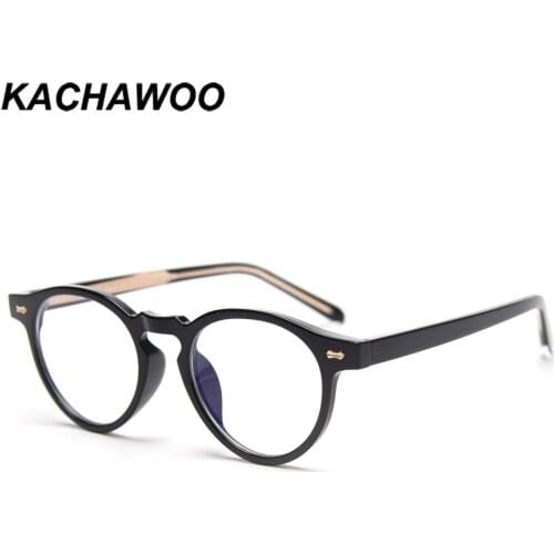 Kachawoo retro glasses anti blue light TR90 round eyeglass frames for men transparent grey women accessories Winter gift Korean