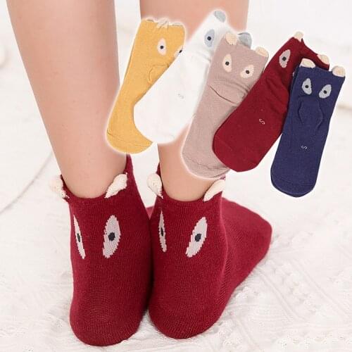 3-12 Year Spring boys girls animal socks baby kids cotton cute Little Fox autumn colorful warmer socks for children girls socks