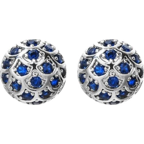 Semicircle blue ocean zircon small earrings women/girls wedding party sweet romantic fashion jewelry earrings ER-460