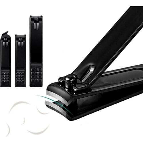 Potrable Travel Hygiene Dead Skin Remover Edge Cutter Professional Black Stainless Manicure Pedicure Trimmer Steel Nail Clipper