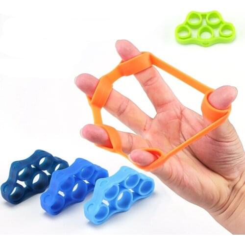 Finger Grip Silicone Ring Exerciser Antistress Resistance Band Fitness Stretcher 3 Levels Fidget Toys for Autism ADHD