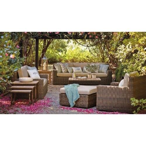 Leisure ways catalina wicker high end hotel bench garden patio furniture
