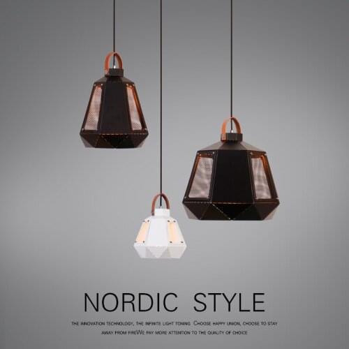 Nordic iron diamond pendant lamp luminaire suspendu industry brand avizeler ventilador de techo nordic decoration home