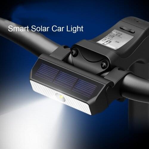 Smart Solar 300mAh Bicycle Front Light Bike Waterproof Headlight LED Cycling Accessories Outdoor
