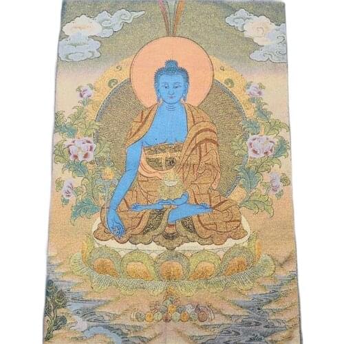 Tibet, Nepal, Thangka portrait, brocade painting, silk religious figure, Thangka embroidery mural 17