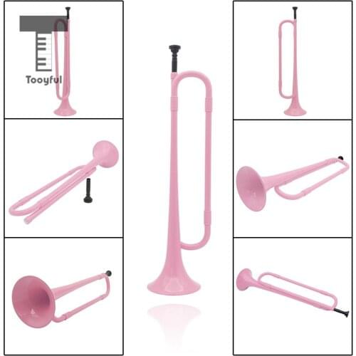 Tooyful B Flat Trumpet Bugle Cavalry Trumpet Environmentally Friendly Plastic With Mouthpiece Part for Practice Guitar Beginner
