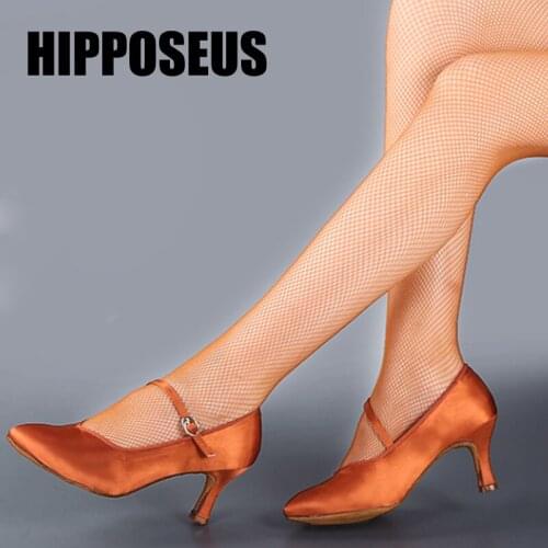 Women Tango Dance Shoes Girls Modern Latin Dance-Shoes Soft Sole Ladies High Heel Ballroom Dancing Shoes Professional Black New