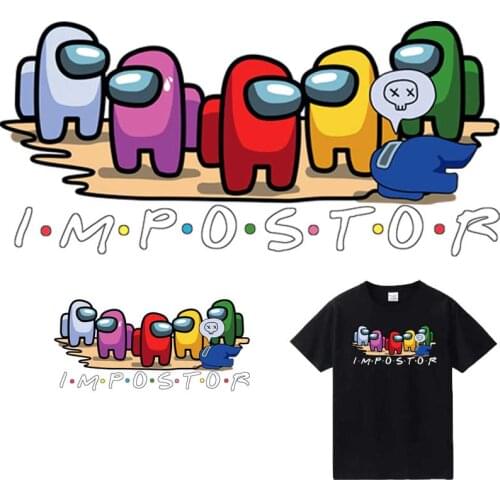 Video Game Impostors Iron-On Transfer For Clothing Washable T-Shirts Thermoadhesive Patches Cute Cartoon Villain Clothes Sticker