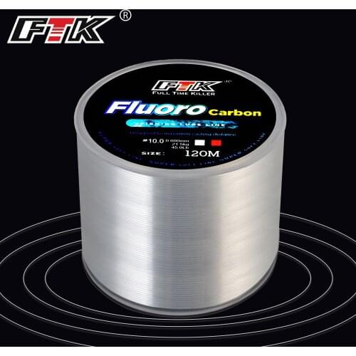 Explosion 120M Japan Carbon Fiber Coating Lure Fishing Line Fluorocarbon Line Accessories Wear-Resistant Fishing Line Pesca