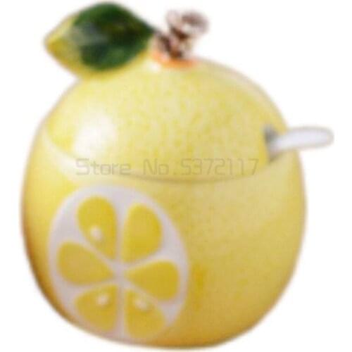 Japanese ceramic seasoning can set kitchen supplies household seasoning box combination seasoning bottle fruit can 3-piece set