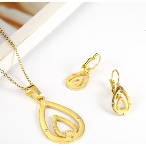 OUFEI Stainless Steel Jewelry Woman Vogue 2019 Earring And Necklace Sets Woman Accesories Charm Indian Jewelry Sets