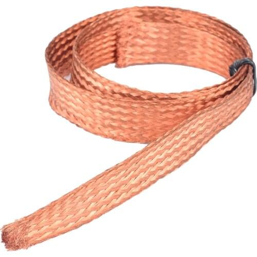 1m 3.3ft 15mm Flat Pure Copper Braid Mayitr High Flexibility Cable Bare Copper Braid Wire Ground Lead