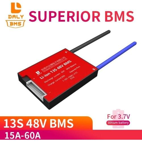 13S 48V BMS Li-ion Lithium Battery MOS Protection Board with balance Waterproof 18650 lipo 15A 20A 30A 40A 40A 50A Cell batterie