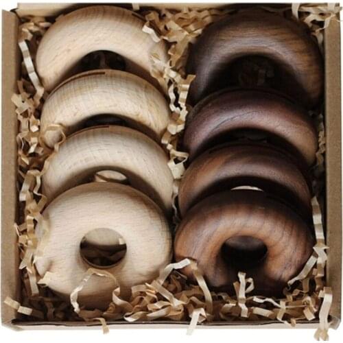 8Pcs/Set Wooden Sealer Snack Fresh Food Storage Bag Clip Kitchen Tool Donut Shape Sealing Clamp Food Clip for Home Decor