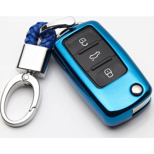 TPU Key Shell For Volkswagen Golf 4 5 6 Key Case Cover For Volkswagen Passat Golf Polo Tiguan Keychain Car Styling Accessories