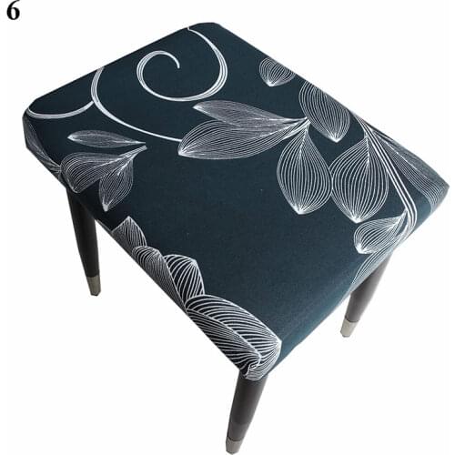 Retro Printed Stool Dust Cover Comfortable Rectangular Stool Cover Elastic Stool Cover Protective Cover Printed Stool Cover